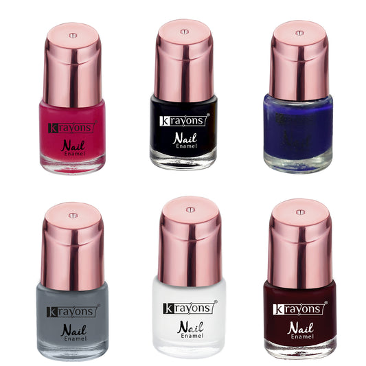 Krayons Crazy Gel Nail Enamel, Multicolor, 8ml Each, Combo (Pack of 6)