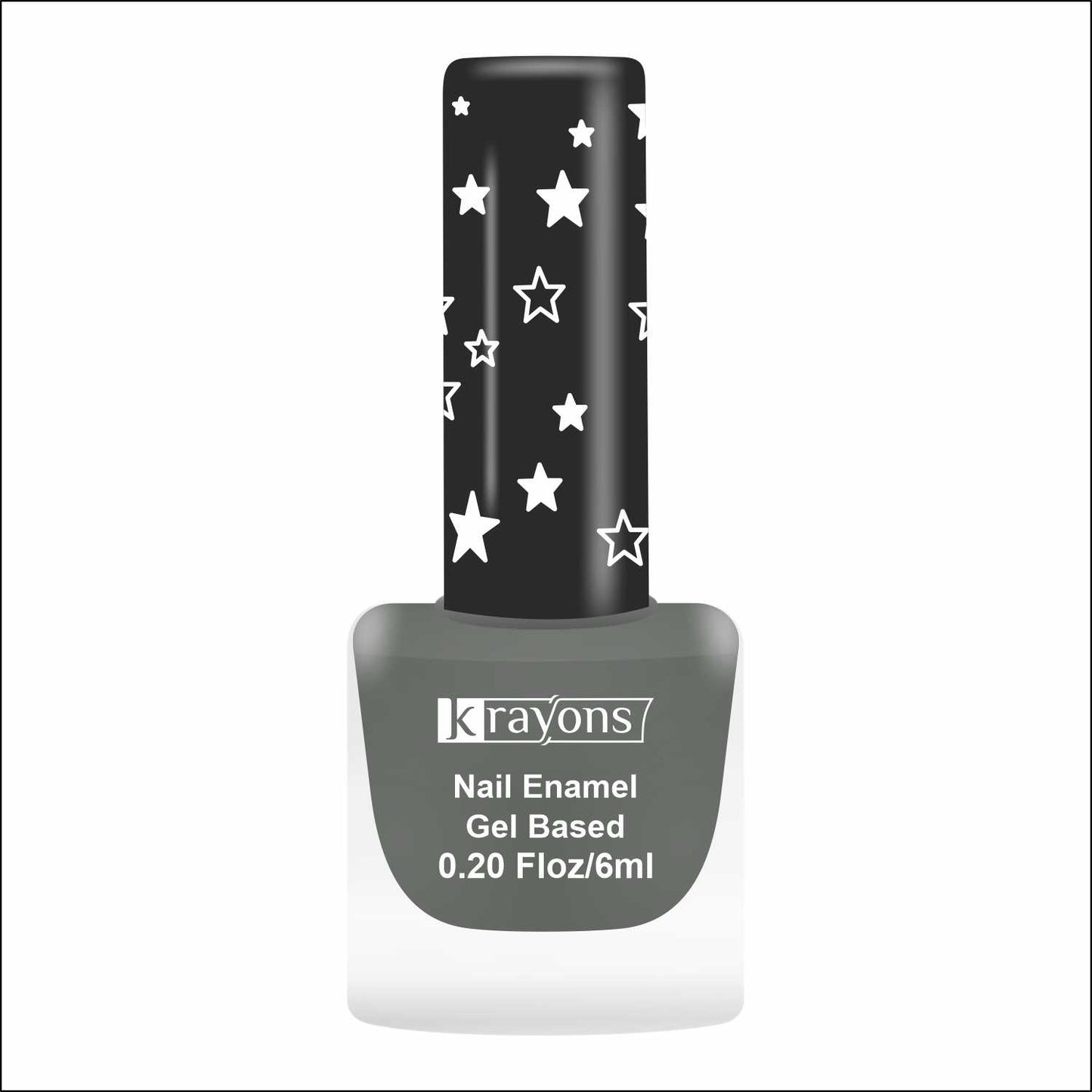 Krayons Cute Super Matte Finish Nail Enamel, Quick Dry, Smooth Finish, LongLasting, Charcoal Grey, 6ml