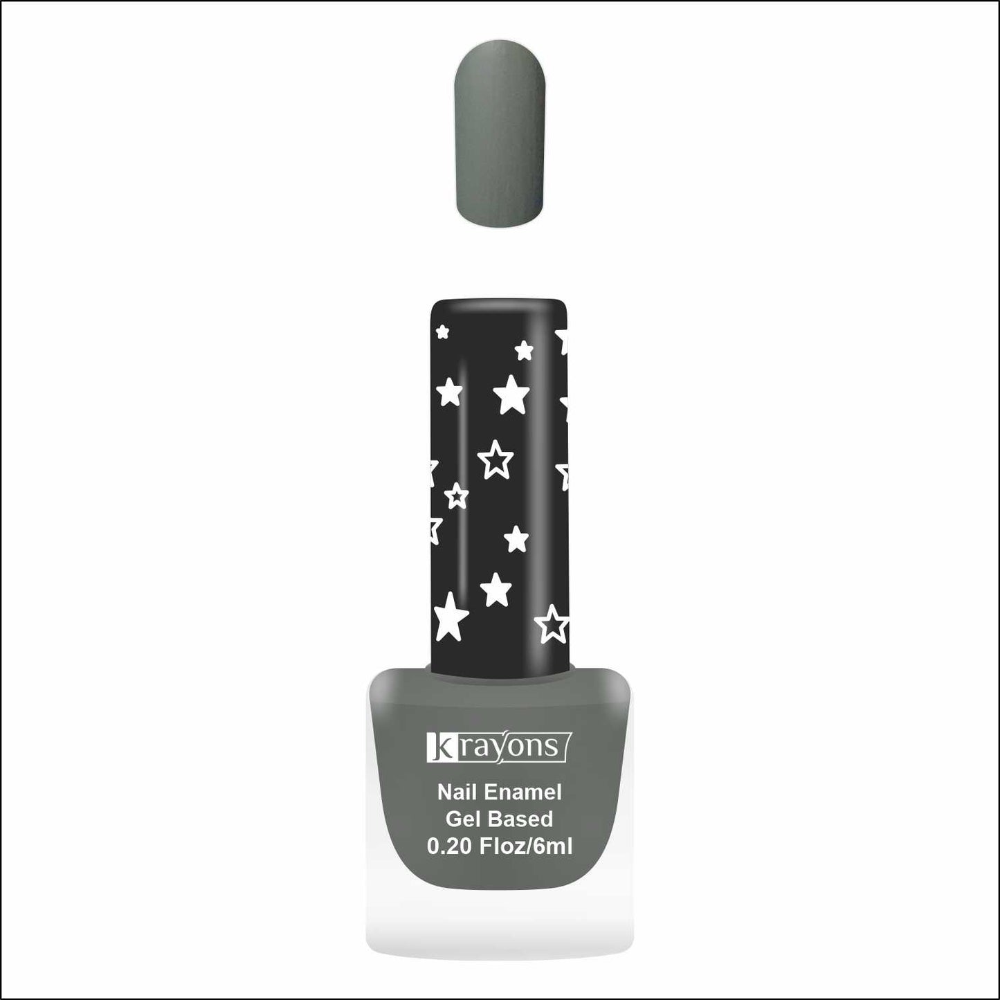 Krayons Cute Super Matte Finish Nail Enamel, Quick Dry, Smooth Finish, LongLasting, Charcoal Grey, 6ml