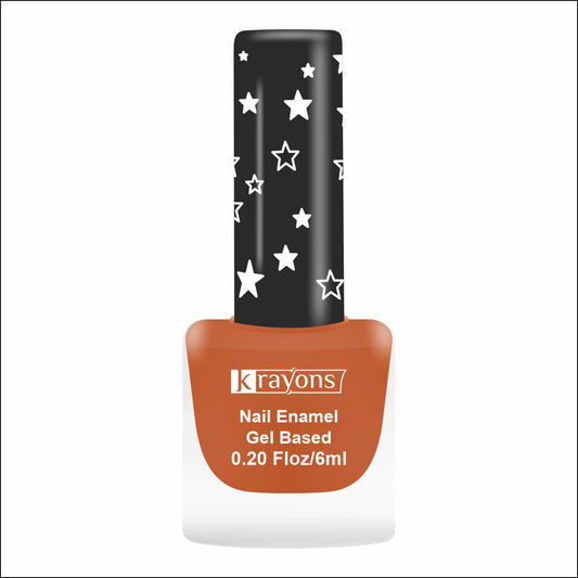 Krayons Cute Super Matte Finish Nail Enamel, Quick Dry, Smooth Finish, LongLasting, Brick Orange, 6ml
