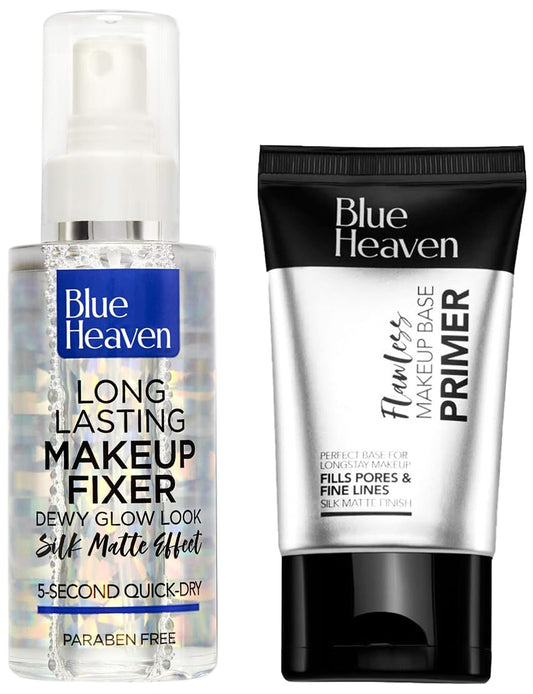 Blue Heaven Flawless Makeup Base Primer, 30g & Long Lasting Make-Up Fixer, 60ml, Combo (Pack of 2)
