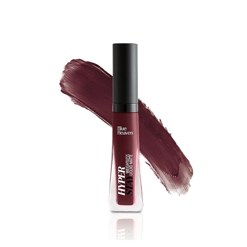 Blue Heaven Hyperstay Weightless Liquid Matte Lipstick, Smudgeproof, Transfer proof, Deep Cranberry, 6ml