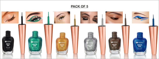 Krayons Insta Dri Sparkling Eyeliner, Waterproof, Longlasting, 7ml Each, Combo (Pack of 6)