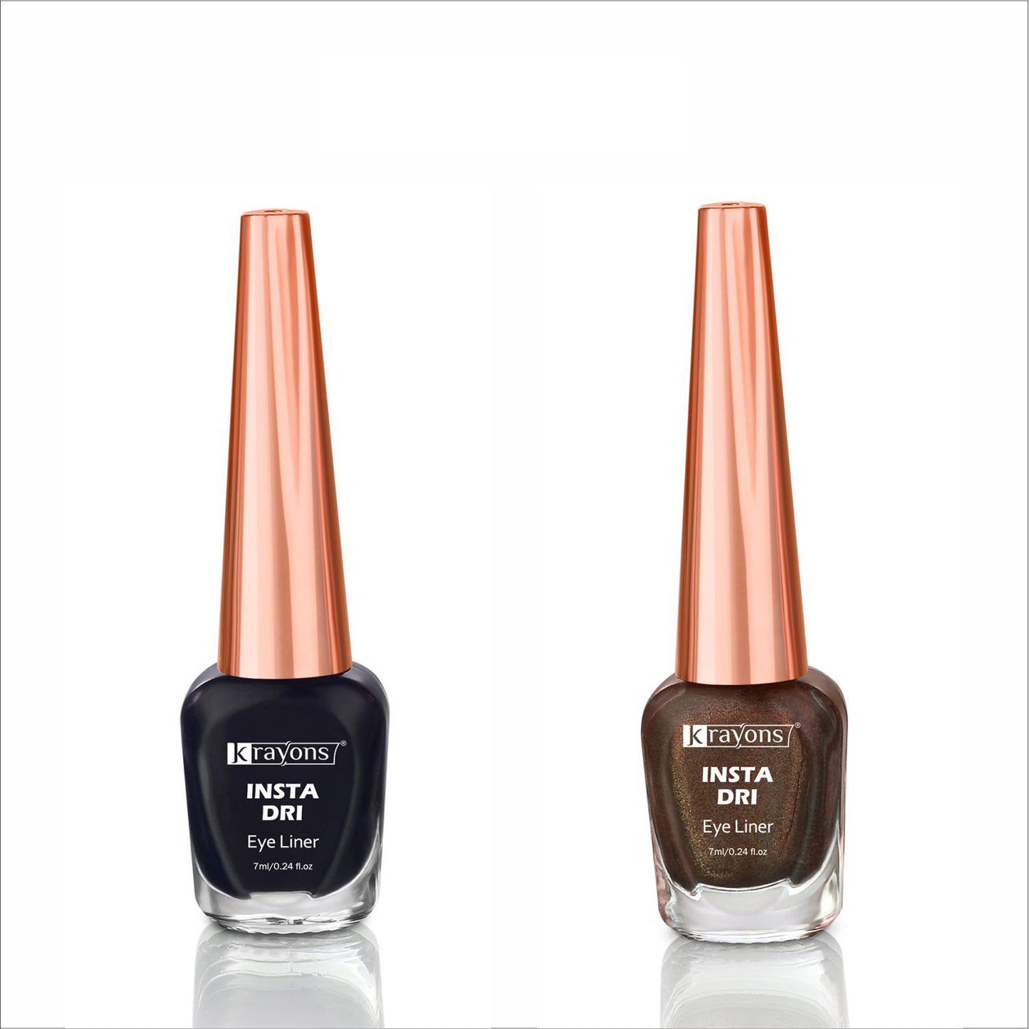 Krayons Insta Dri Sparkling Eyeliner, Black, Brown, Waterproof, Longlasting, 7ml Each, Combo (Pack of 2)