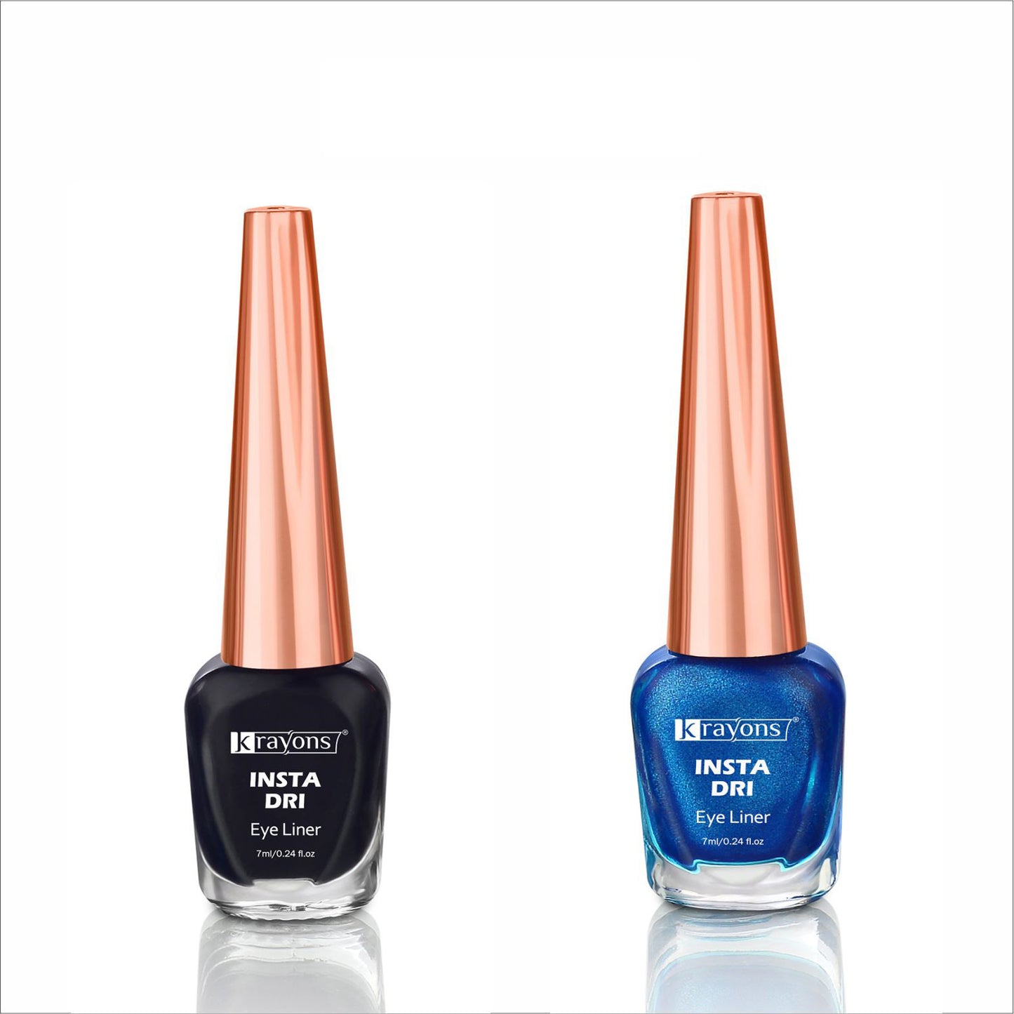 Krayons Insta Dri Sparkling Eyeliner, Black, Blue, Waterproof, Longlasting, 7ml Each, Combo (Pack of 2)