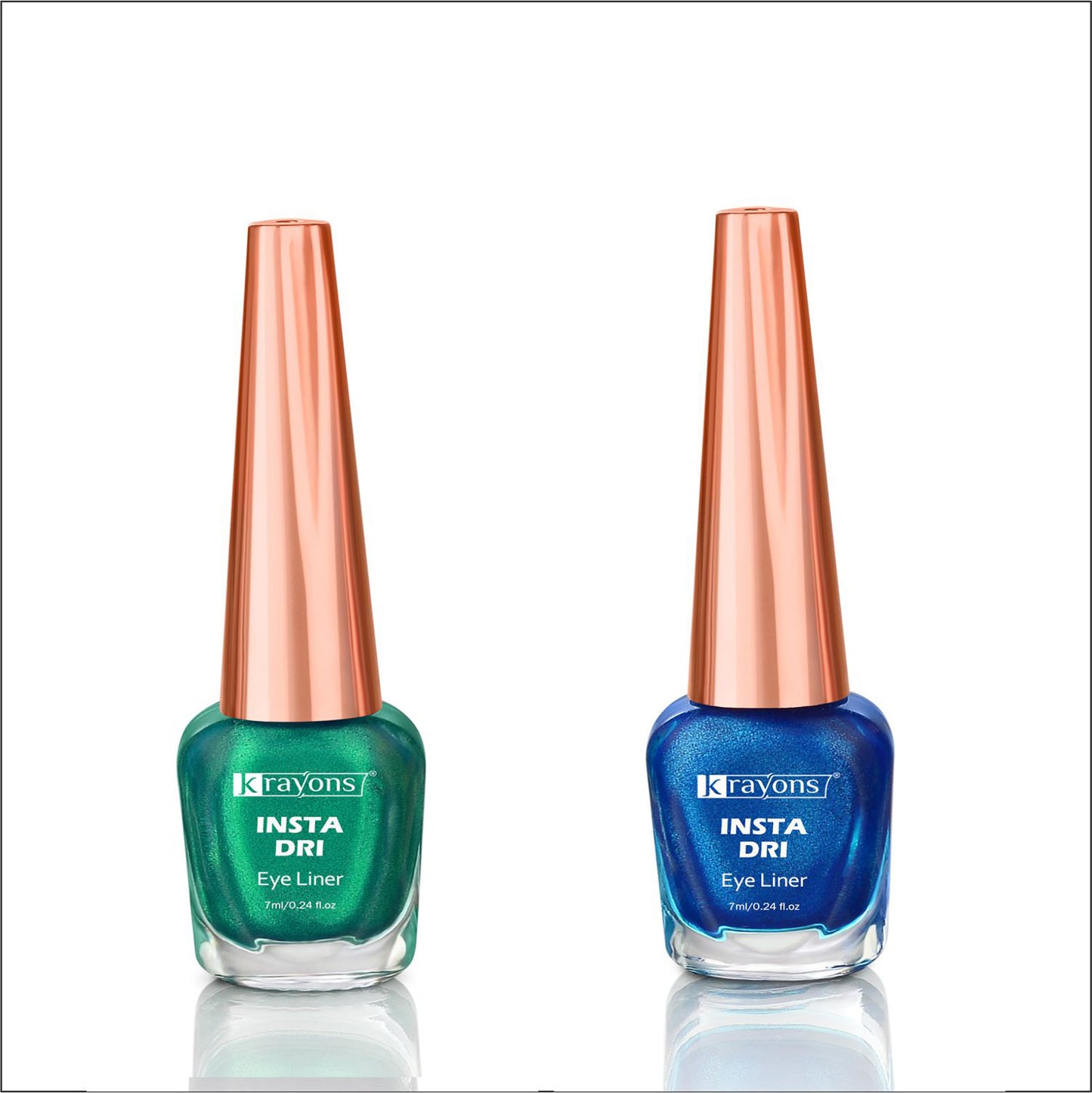 Krayons Insta Dri Sparkling Eyeliner, Green, Blue, Waterproof, Longlasting, 7ml Each, Combo (Pack of 2)