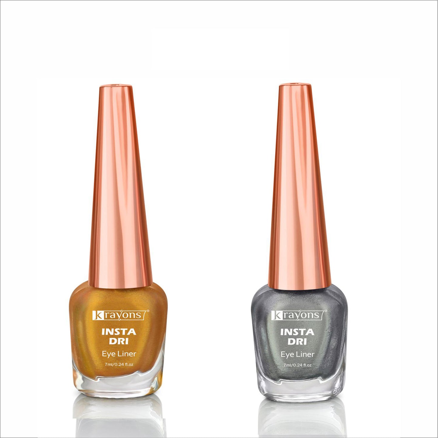 Krayons Insta Dri Sparkling Eyeliner, Golden, Silver, Waterproof, Longlasting, 7ml Each, Combo (Pack of 2)