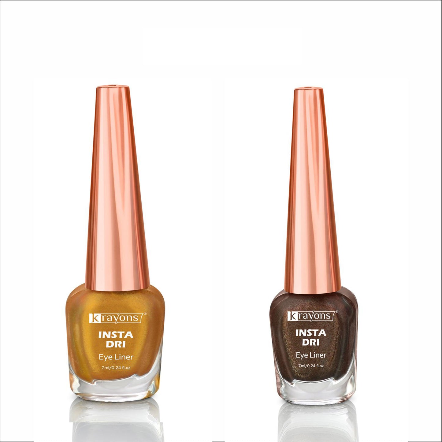 Krayons Insta Dri Sparkling Eyeliner, Golden, Brown, Waterproof, Longlasting, 7ml Each, Combo (Pack of 2)