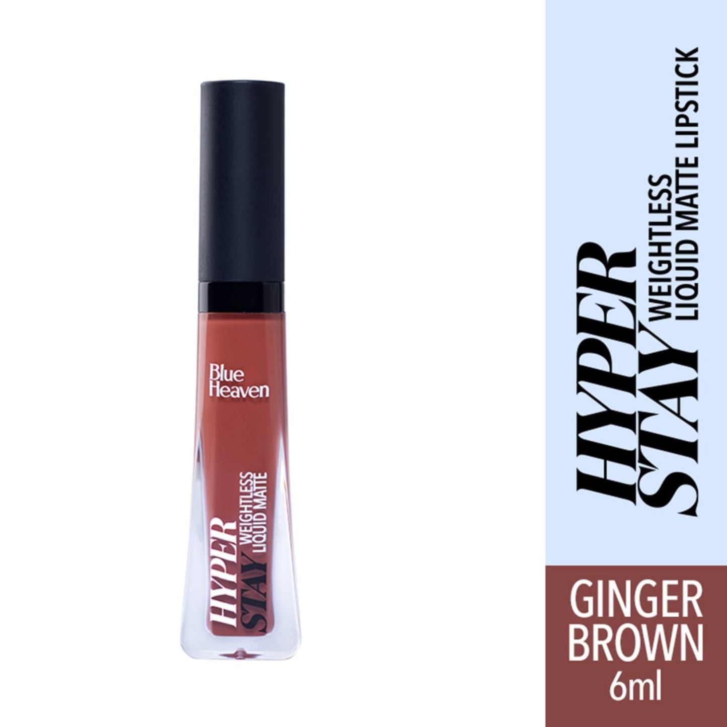 Blue Heaven Hyperstay Weightless Liquid Matte Lipstick, Smudgeproof, Transfer proof, Ginger Brown, 6ml