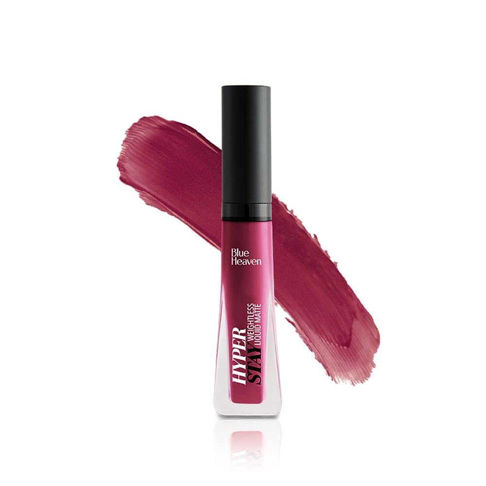 Blue Heaven Hyperstay Weightless Liquid Matte Lipstick, Smudgeproof, Transfer proof, Helen Queen, 6ml