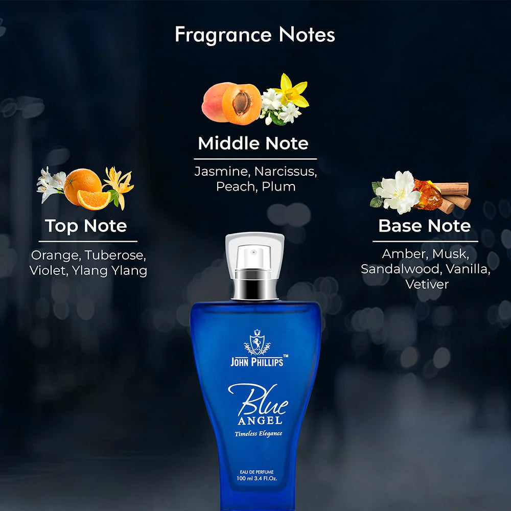John Phillips Blue Angel Timeless Elegance Perfume For Women, 100ml