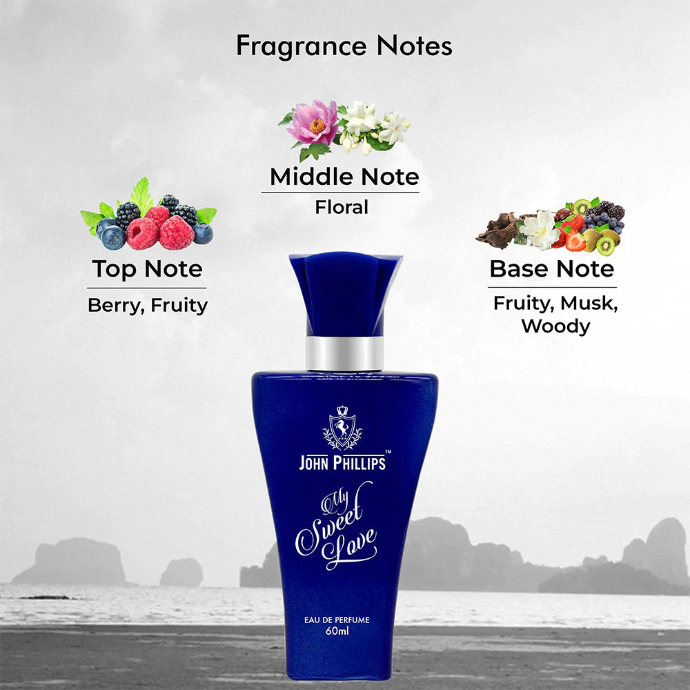 John Phillips My Sweet Love Eau De Perfume For Women, 60ml