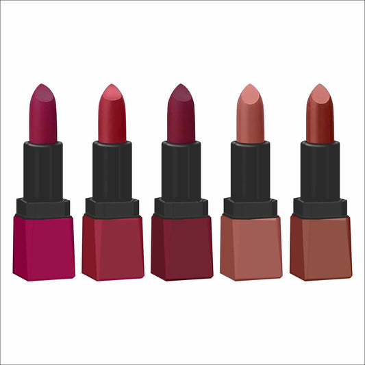 Krayons Intense Matte Lipstick, Waterproof, Longlasting, Multicolor, 3.5gm Each (Pack of 5)