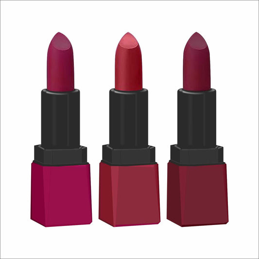 Krayons Intense Matte Lipstick, Waterproof, Longlasting, Rode Red, Scarlet Red, Cherry Maroon, 3.5gm Each (Pack of 3)