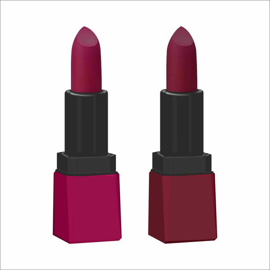 Krayons Intense Matte Lipstick, Waterproof, Longlasting, Rose Red, Cherry Maroon, 3.5gm Each (Pack of 2)