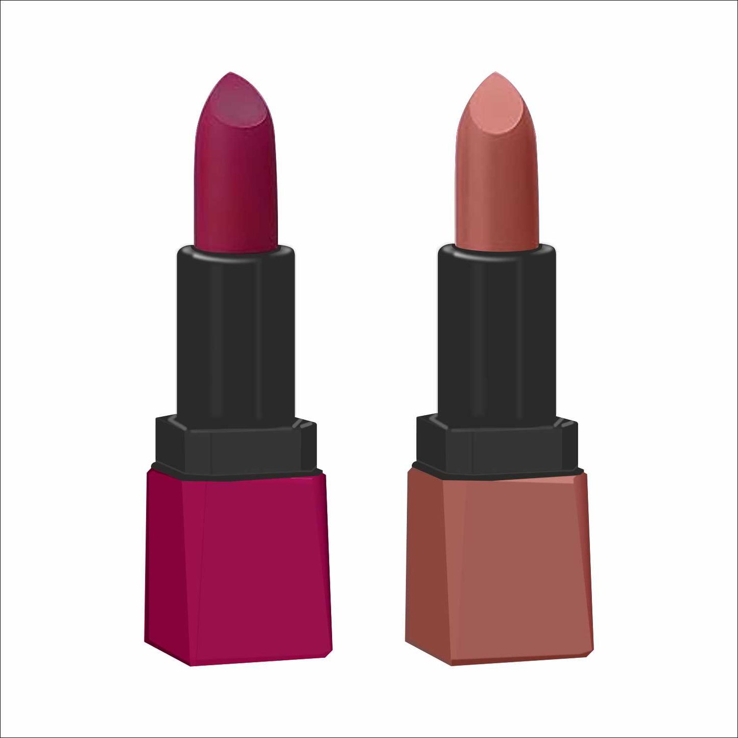 Krayons Intense Matte Lipstick, Waterproof, Longlasting, Rose Red, Nude Beige, 3.5gm Each (Pack of 2)