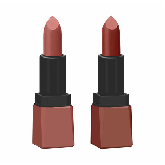 Krayons Intense Matte Lipstick, Waterproof, Longlasting, Nude Beige, Chocolate Caramel, 3.5gm Each (Pack of 2)