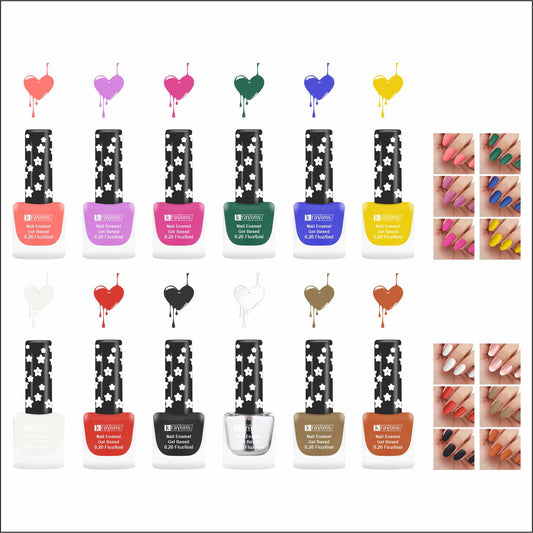 Krayons Cute Super Matte Finish Nail Enamel, Quick Dry, LongLasting, Multicolor, 6ml Each (Pack of 12)