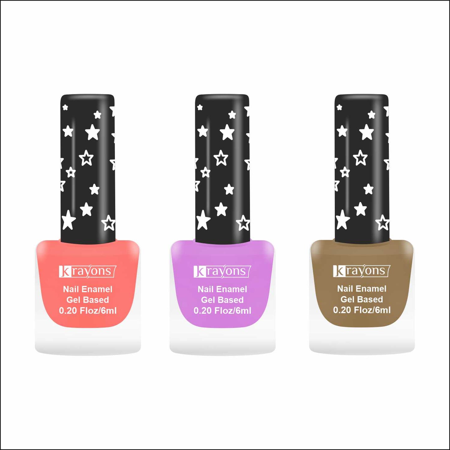 Krayons Cute Super Matte Finish Nail Enamel, Quick Dry, LongLasting, Blossom Peach, Plum Matte, Nude Beige, 6ml Each (Pack of 3)