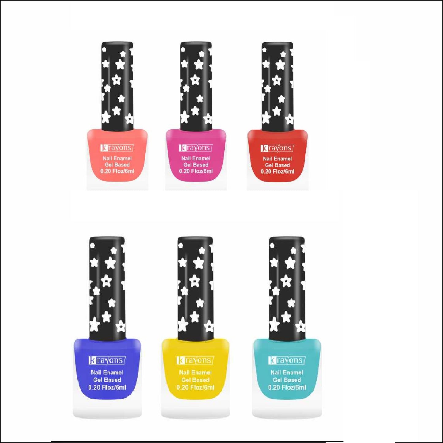 Krayons Cute Super Matte Finish Nail Enamel, Quick Dry, LongLasting, Multicolor, 6ml Each (Pack of 6)