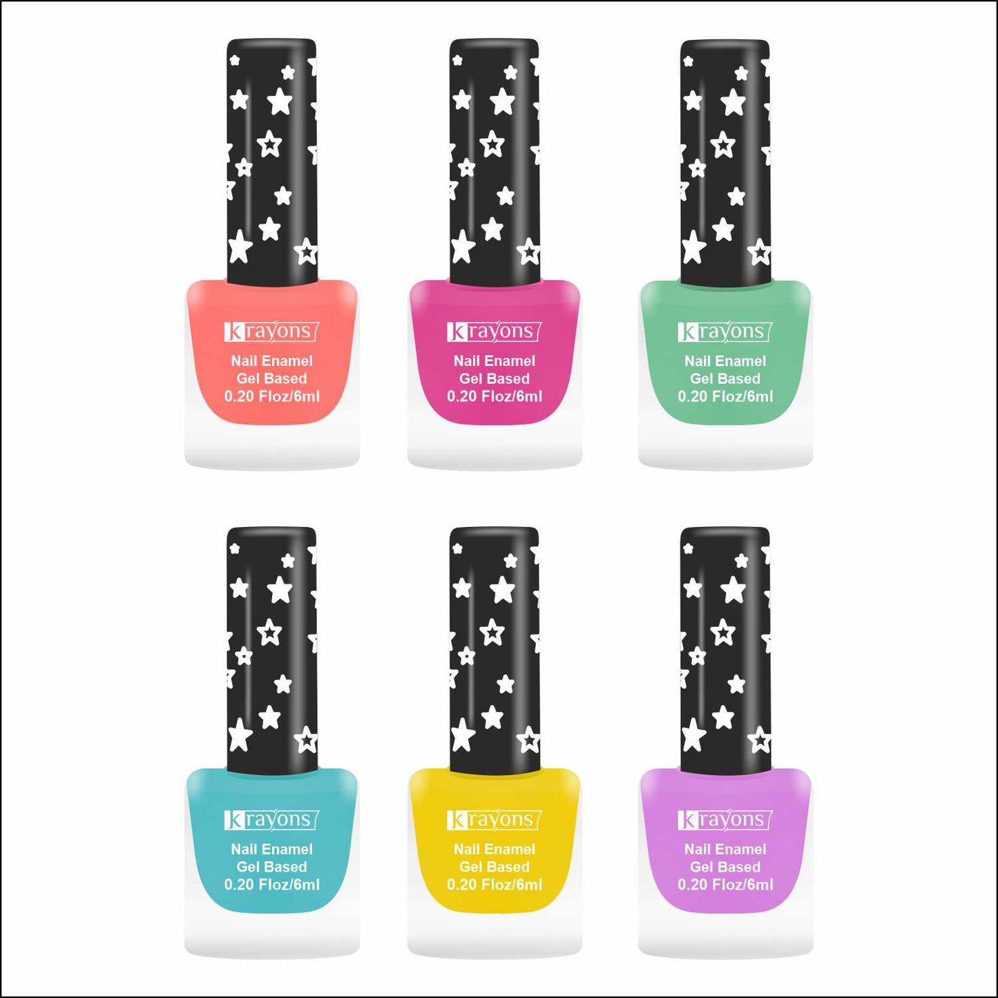 Krayons Cute Super Matte Finish Nail Enamel, Quick Dry, LongLasting, Multicolor, 6ml Each (Pack of 6)
