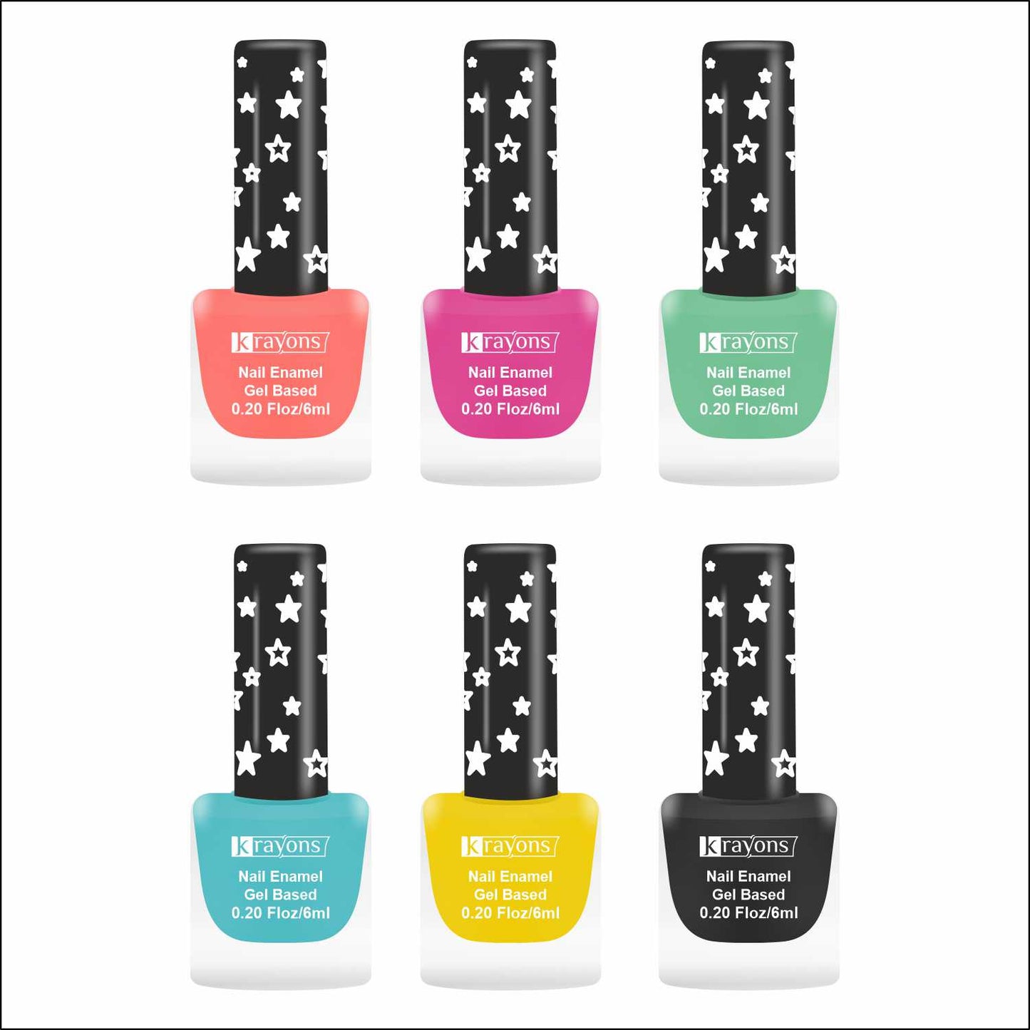 Krayons Cute Super Matte Finish Nail Enamel, Quick Dry, LongLasting, Multicolor, 6ml Each (Pack of 6)