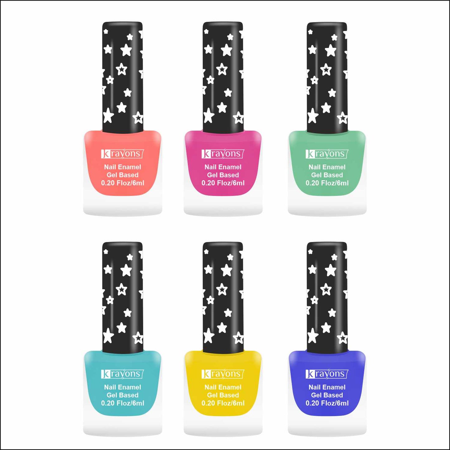 Krayons Cute Super Matte Finish Nail Enamel, Quick Dry, LongLasting, Multicolor, 6ml Each (Pack of 6)