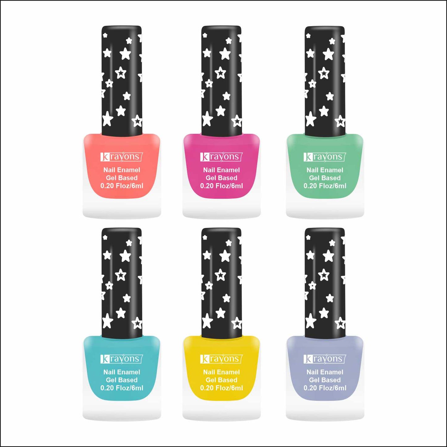 Krayons Cute Super Matte Finish Nail Enamel, Quick Dry, LongLasting, Multicolor, 6ml Each (Pack of 6)