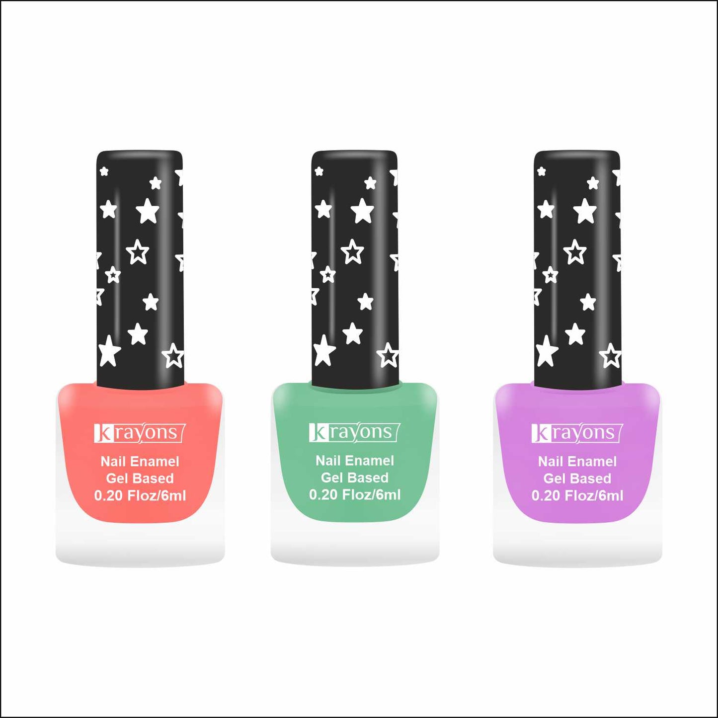 Krayons Cute Super Matte Finish Nail Enamel, Quick Dry, LongLasting, Blossom Peach, Mint Green, Plum Matte, 6ml Each (Pack of 3)