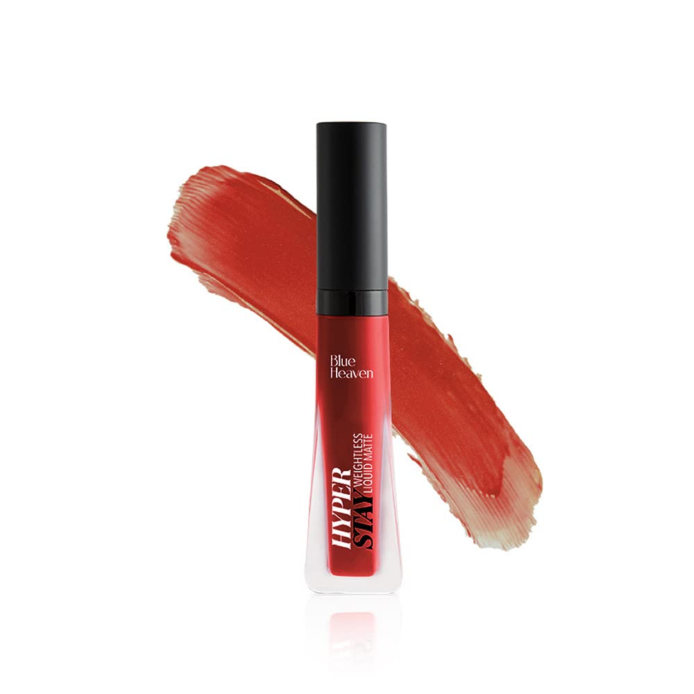 Blue Heaven Hyperstay Weightless Liquid Matte Lipstick, Smudgeproof, Transfer proof, Rockin' Red, 6ml
