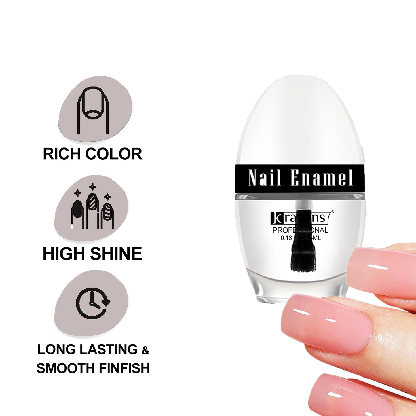 Krayons Professional Glossy Nail Paint, 5ml Each, Pack of 3 (Silver Glitter, Top Coat, Golden Glitter)