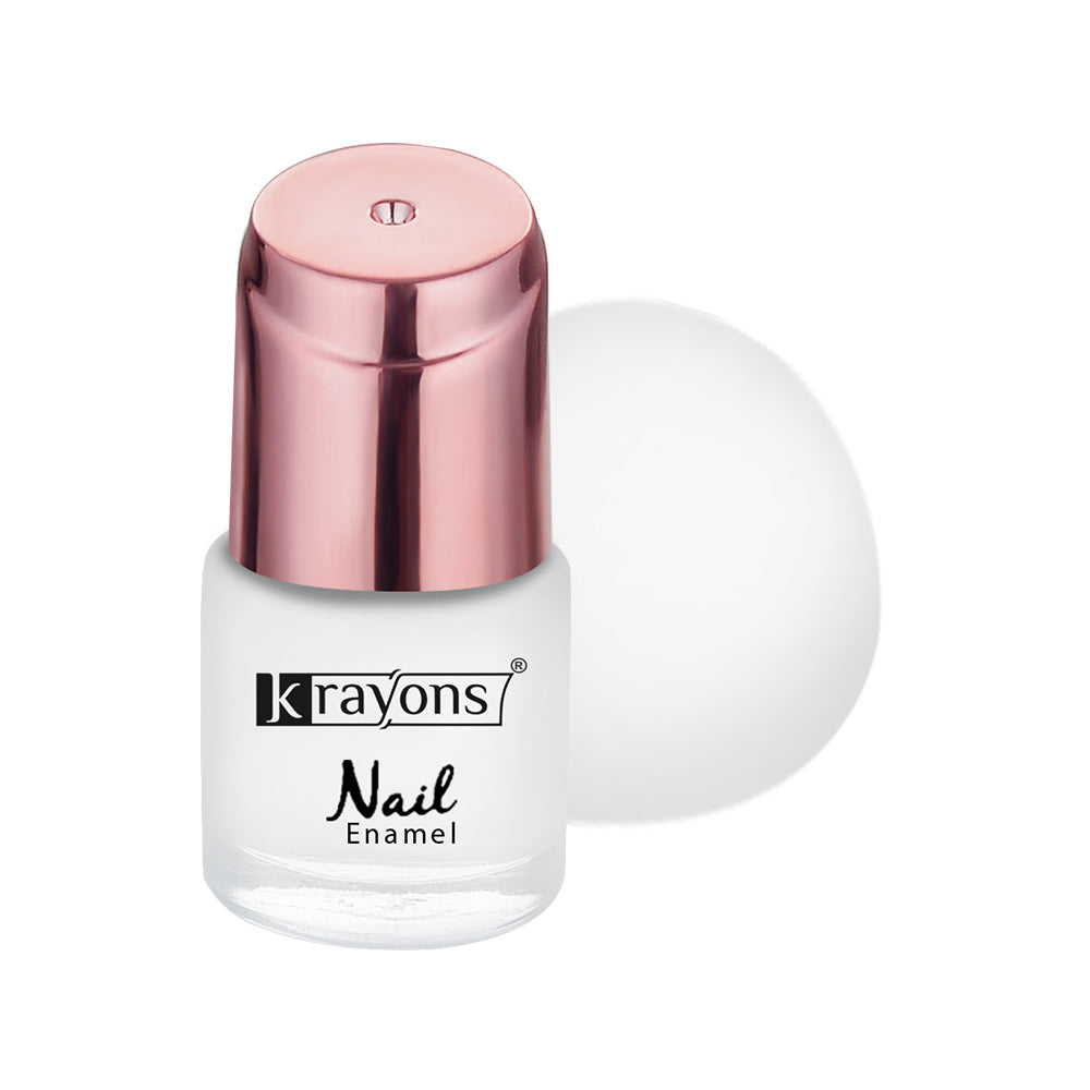 Krayons Crazy Gel Nail Enamel, White Snow, Waterproof, Smudgeproof, Longlasting, 8ml
