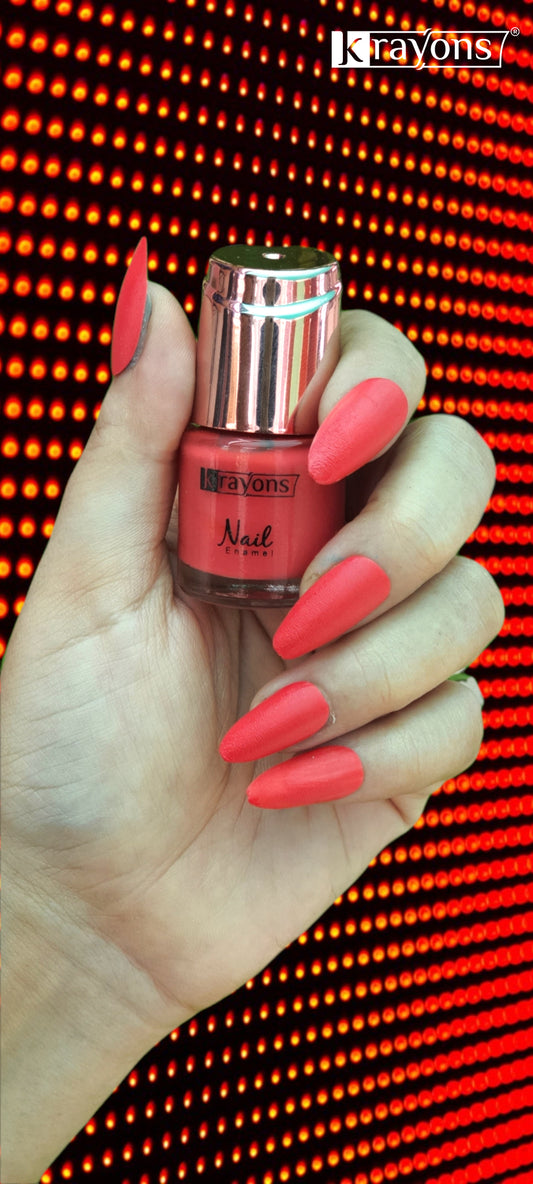 Krayons Crazy Gel Nail Enamel, Coral Peach, Waterproof, Smudgeproof, Longlasting, 8ml