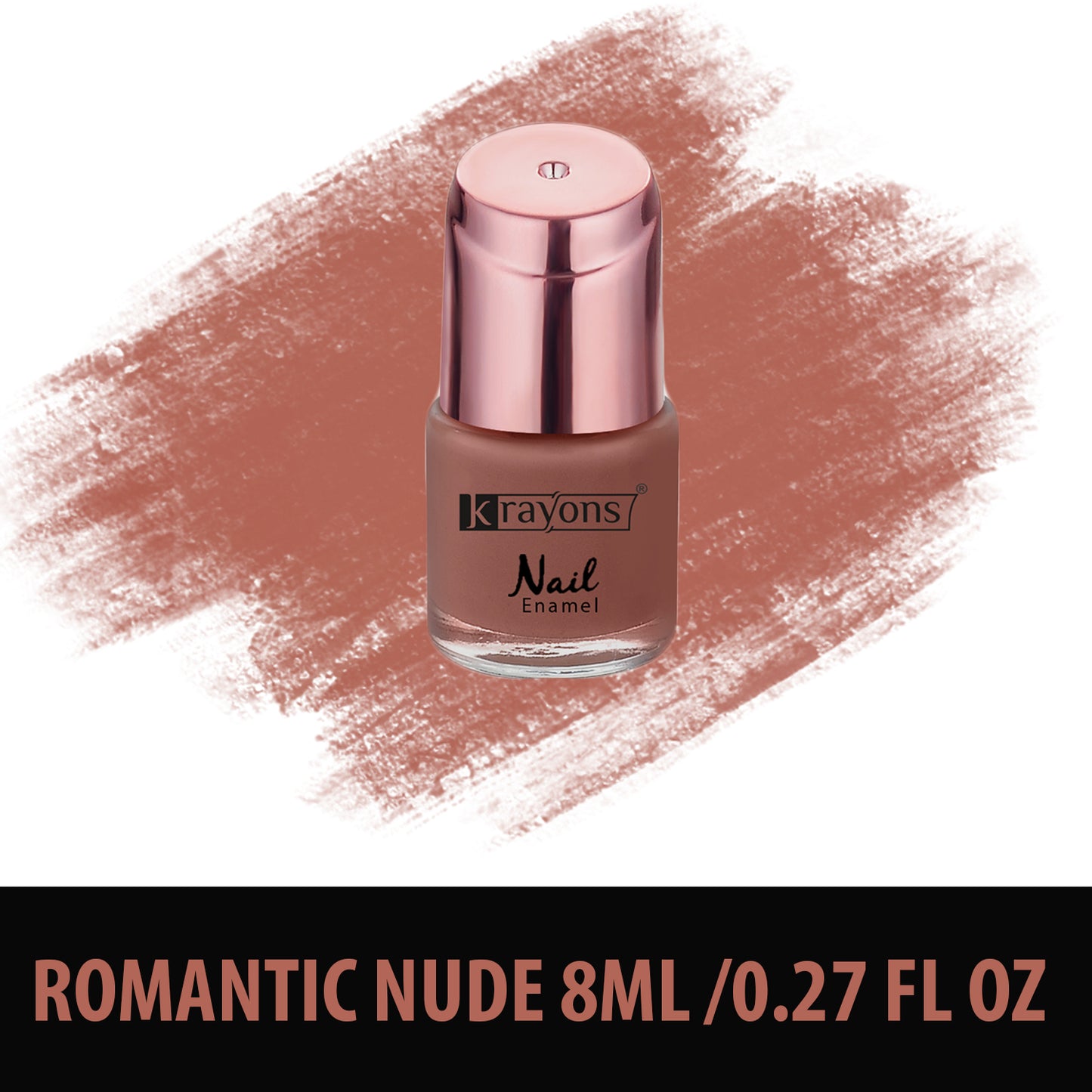 Krayons Crazy Gel Nail Enamel, Romantic Nude, Waterproof, Smudgeproof, Longlasting, 8ml