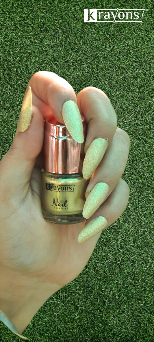 Krayons Crazy Gel Nail Enamel, Golden Treasure, Waterproof, Smudgeproof, Longlasting, 8ml