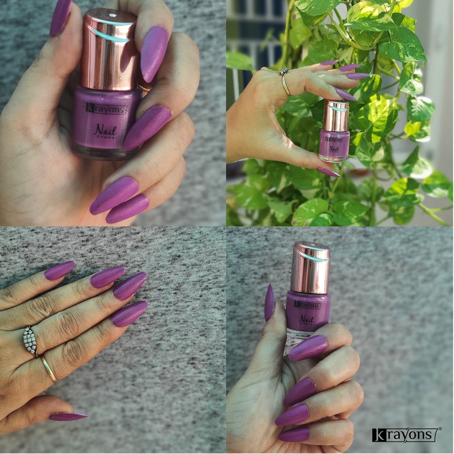 Krayons Crazy Gel Nail Enamel, True Purple, Waterproof, Smudgeproof, Longlasting, 8ml