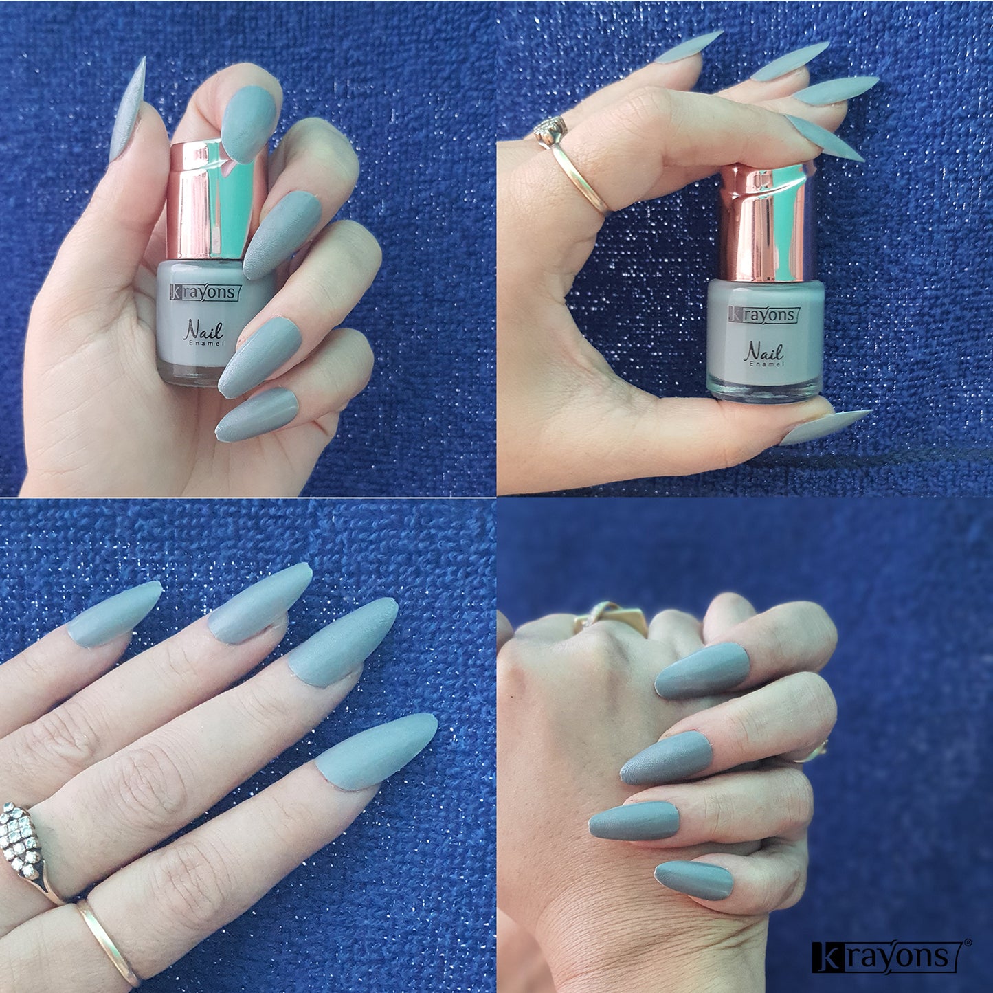 Krayons Crazy Gel Nail Enamel, Waterproof, Longlasting, 8ml Each, Multicolor, Pack of 3 (Romantic Nude, Apple Red, Charcoal Grey)
