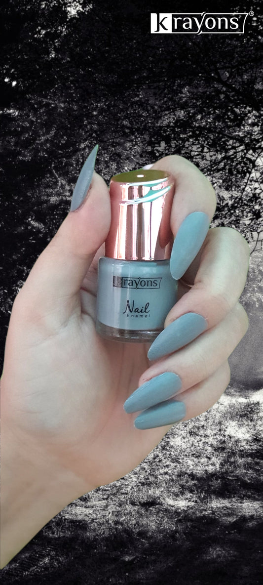 Krayons Crazy Gel Nail Enamel, Charcoal Grey, Waterproof, Smudgeproof, Longlasting, 8ml