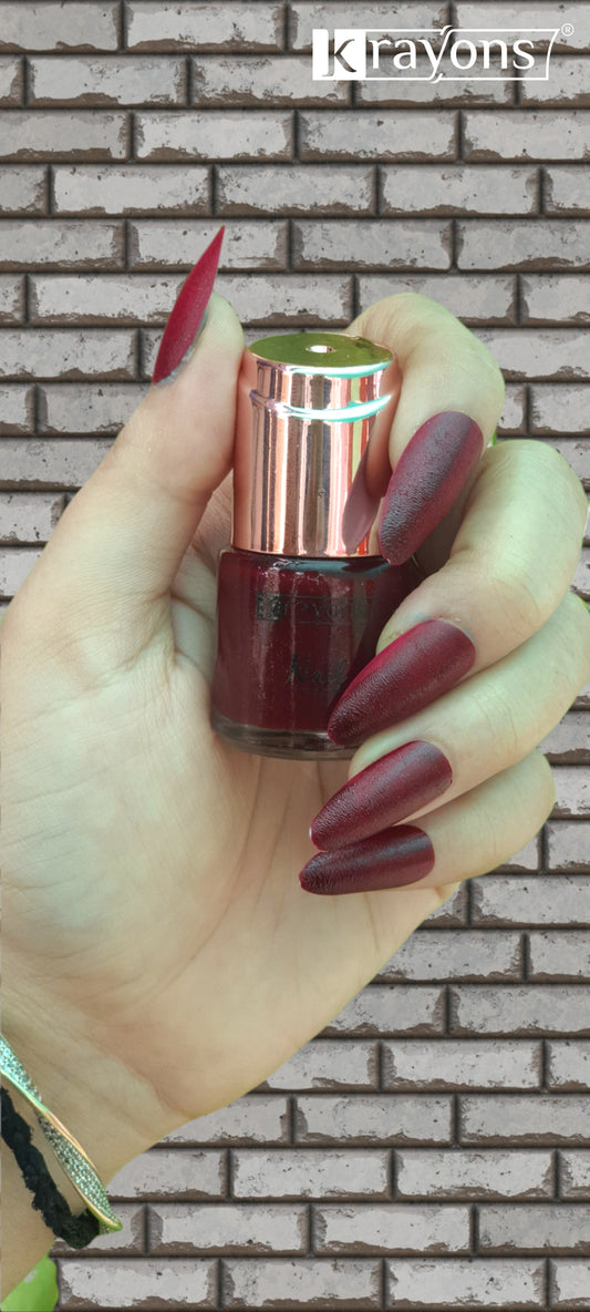 Krayons Crazy Gel Nail Enamel, Modern Wine, Waterproof, Smudgeproof, Longlasting, 8ml