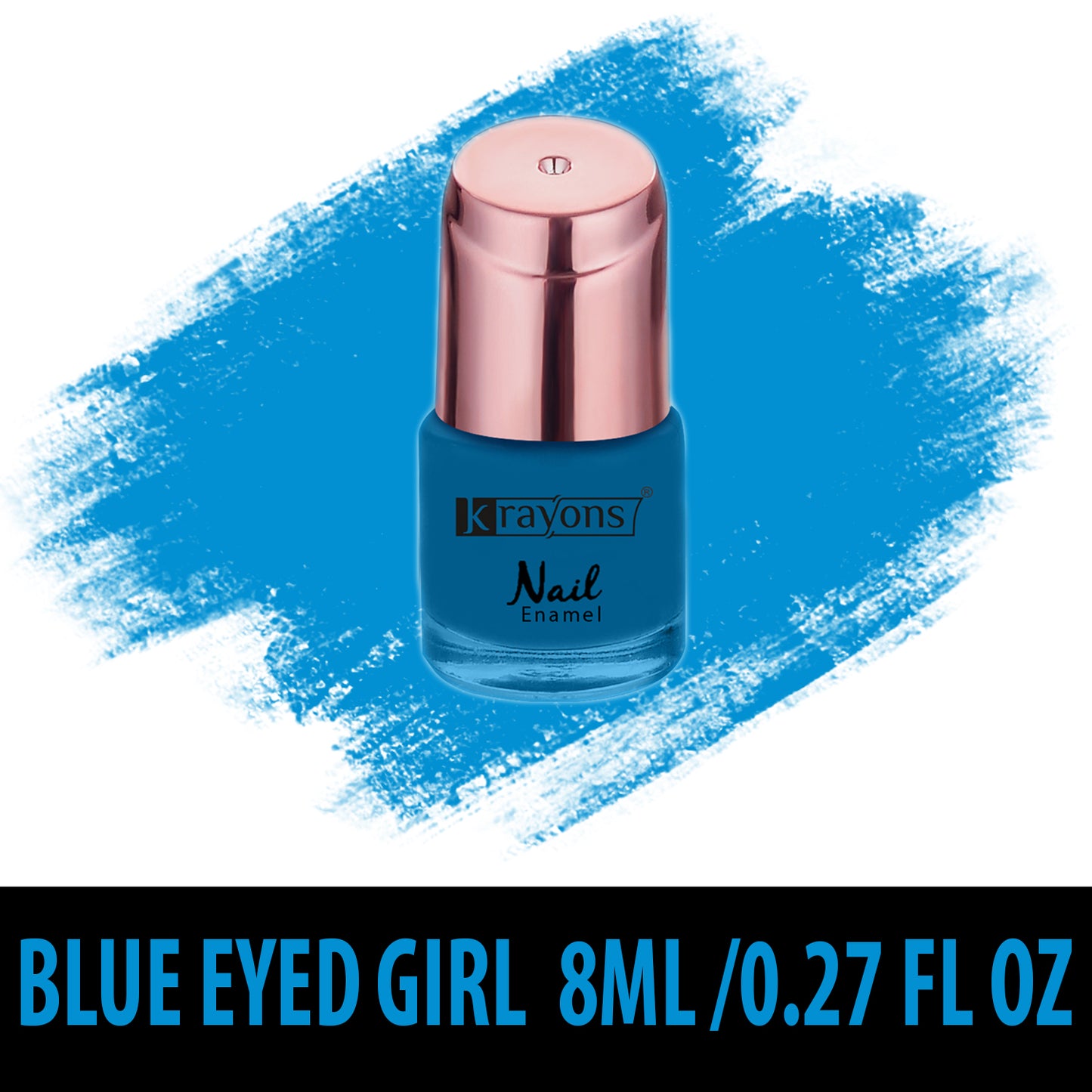 Krayons Crazy Matte Nail Enamel, Blue Eyed Girl, Waterproof, Smudgeproof, Longlasting, 8ml
