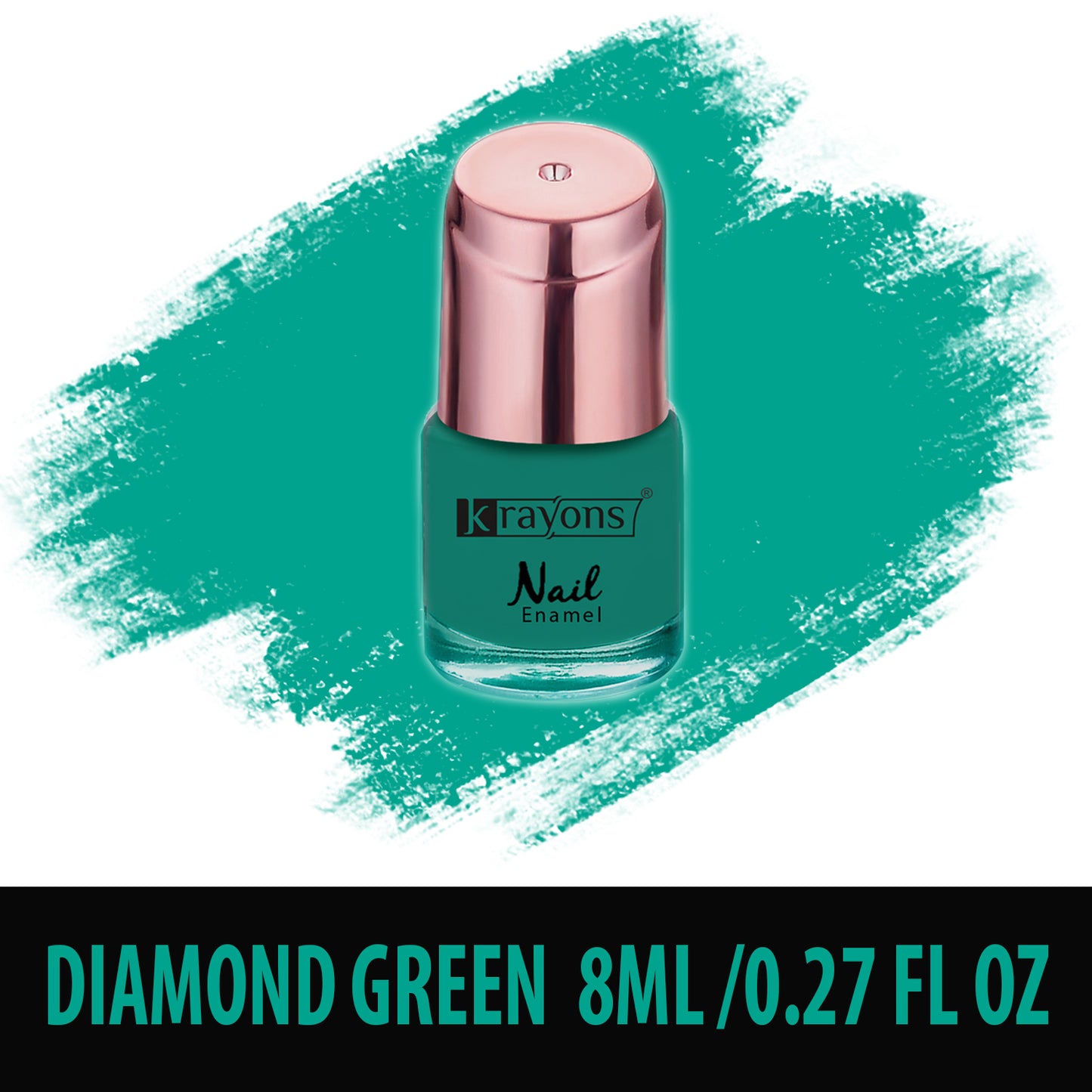 Krayons Crazy Matte Nail Enamel, Diamond Green, Waterproof, Smudgeproof, Longlasting, 8ml