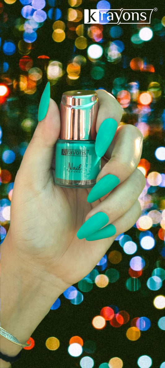 Krayons Crazy Matte Nail Enamel, Diamond Green, Waterproof, Smudgeproof, Longlasting, 8ml