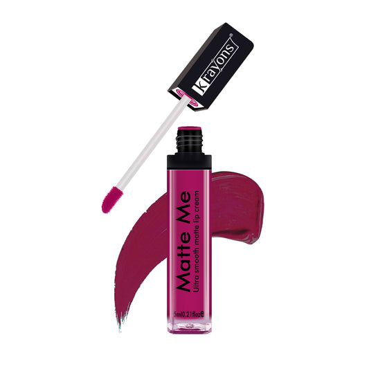 Krayons Matte Me Ultra Smooth Matte Liquid Lip Color, Mask Proof, Waterproof, Longlasting, 5ml (Wow Pink)
