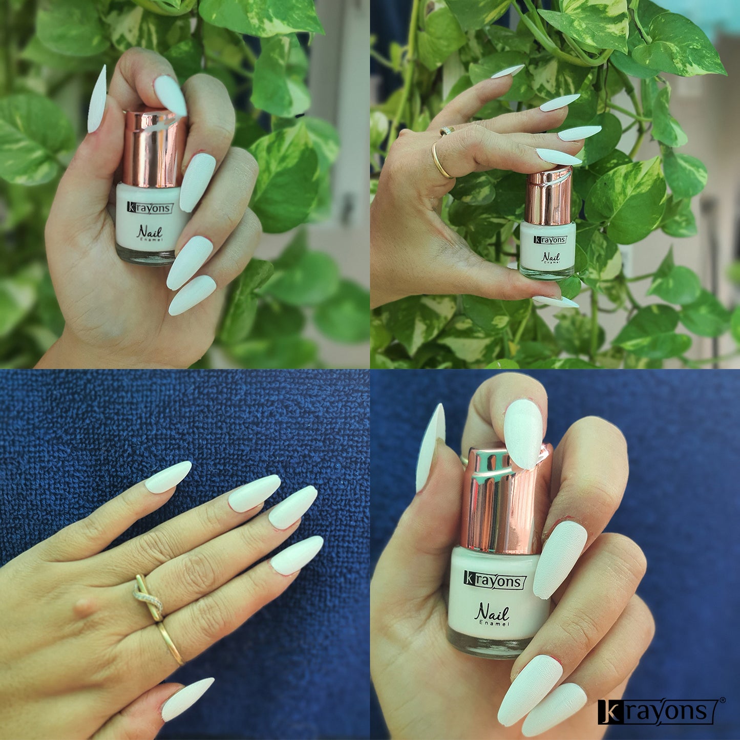 Krayons Crazy Gel Nail Enamel, White Snow, Waterproof, Smudgeproof, Longlasting, 8ml