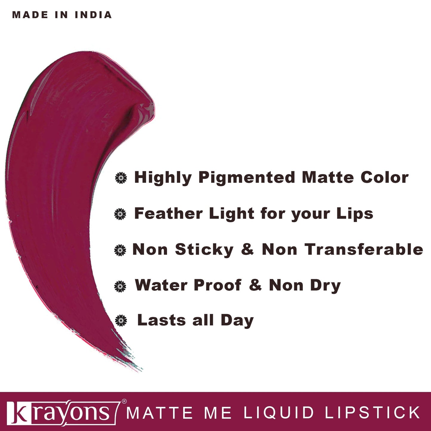 Krayons Matte Me Ultra Smooth Matte Liquid Lip Color, Mask Proof, Waterproof, Longlasting, 5ml Each, Combo, Pack of 2 (Wow Pink, Nude Embrace)