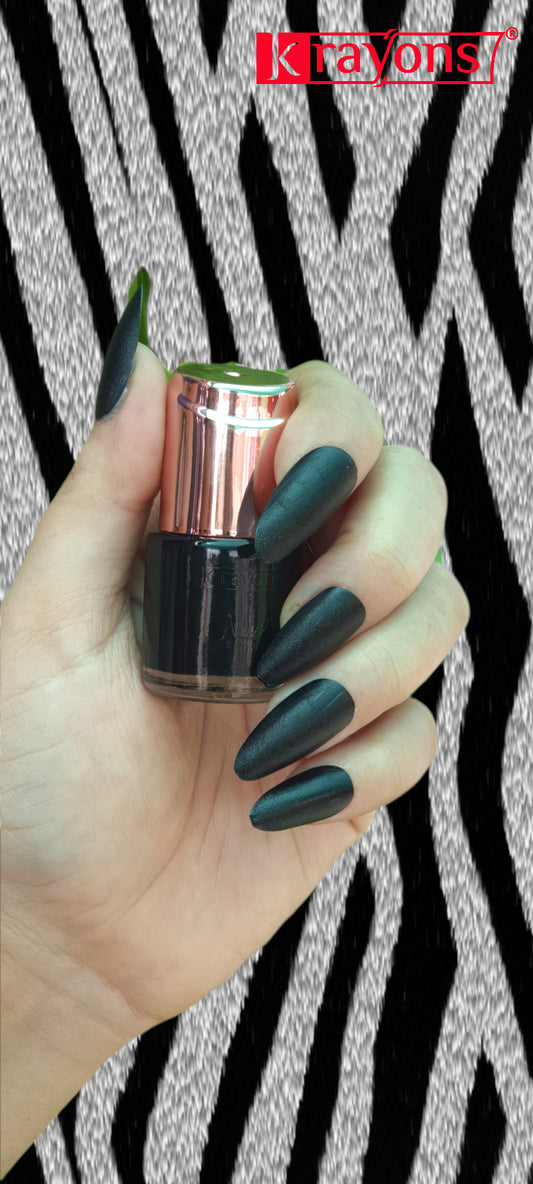 Krayons Crazy Gel Nail Enamel, Black Shadow, Waterproof, Smudgeproof, Longlasting, 8ml