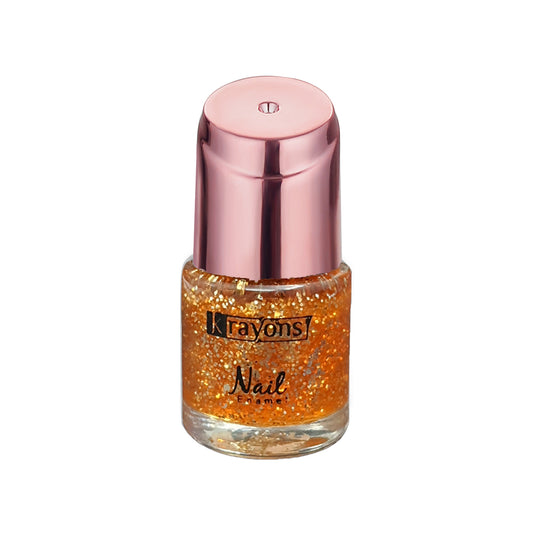 Krayons Crazy Gel Nail Enamel, Waterproof, Smudgeproof, Longlasting, 8ml (Shimmer Golden)