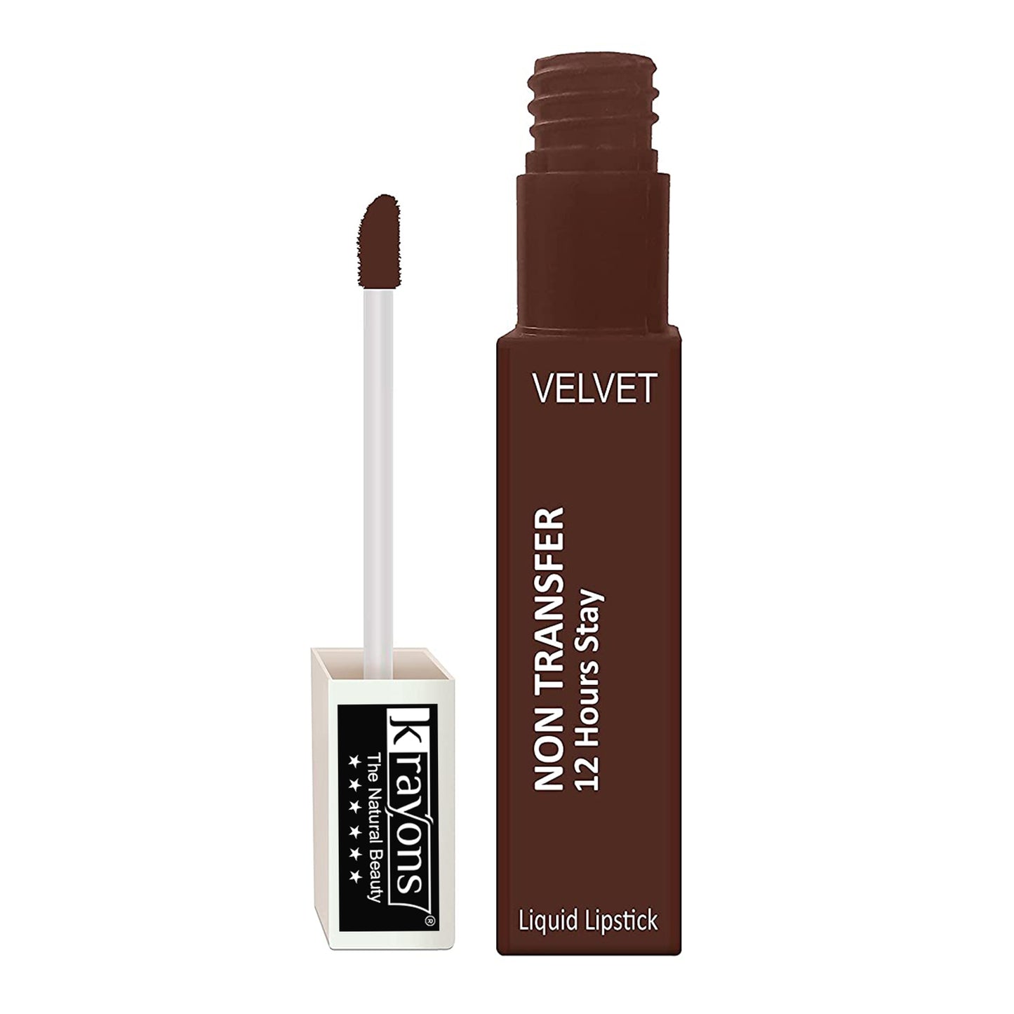 Krayons Power Stay Nontransfer 12hrs Stay Matte Liquid Lipstick, Caramel, Mask Proof, Smudgeproof, Longlasting, 4ml