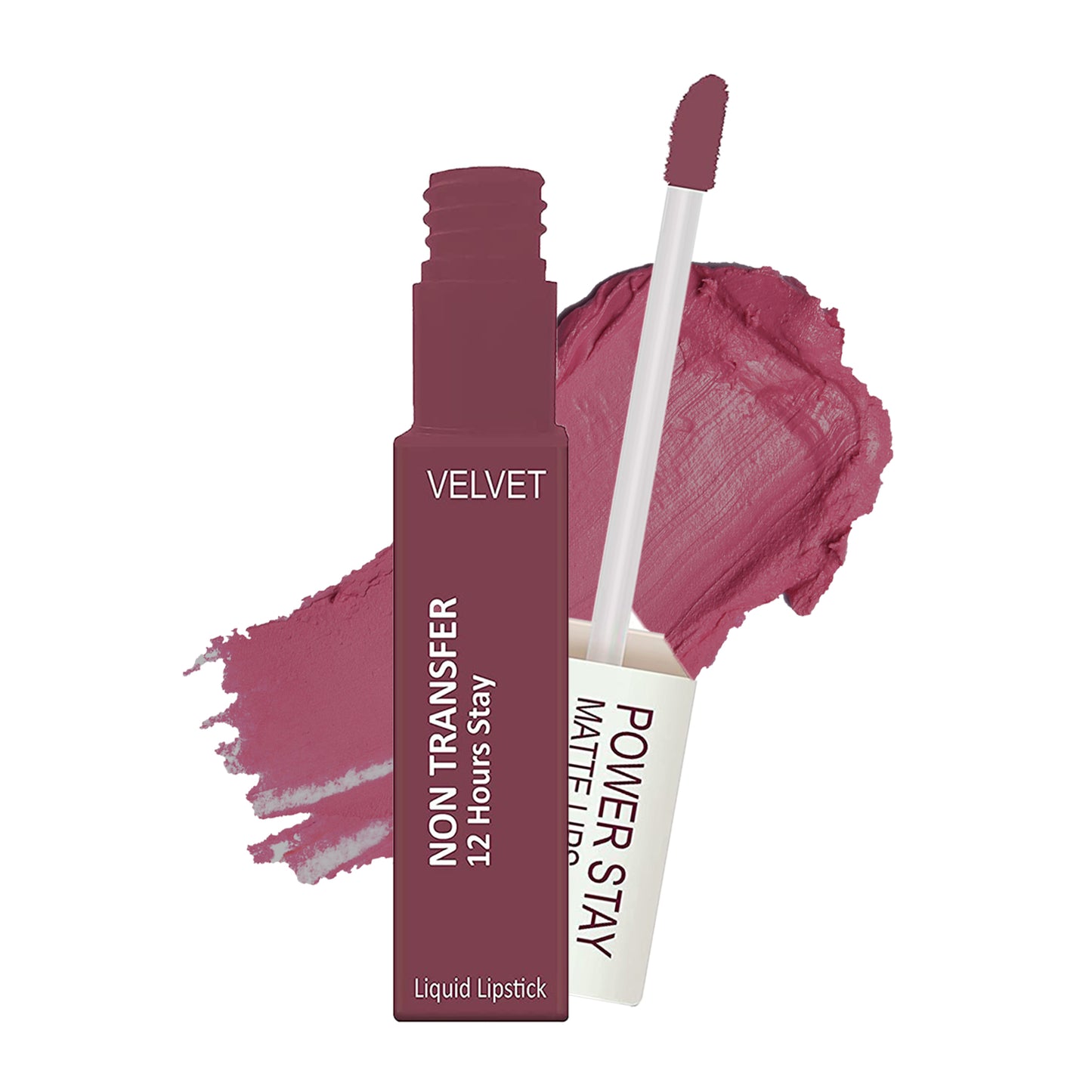 Krayons Power Stay Nontransfer 12hrs Stay Matte Liquid Lipstick, Mauve Glaze, Mask Proof, Smudgeproof, Longlasting, 4ml