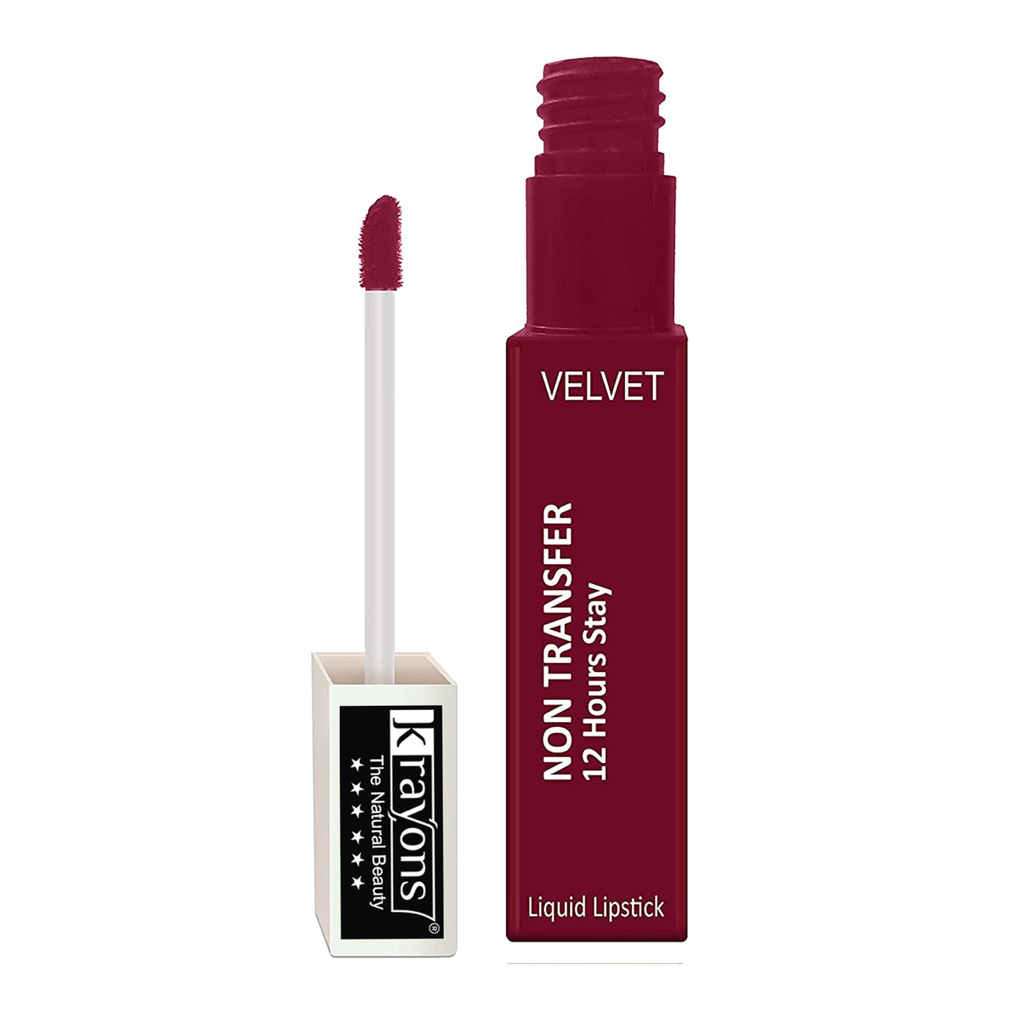 Krayons Power Stay Nontransfer 12hrs Stay Matte Liquid Lipstick, Maroon Magic, Mask Proof, Smudgeproof, Longlasting, 4ml